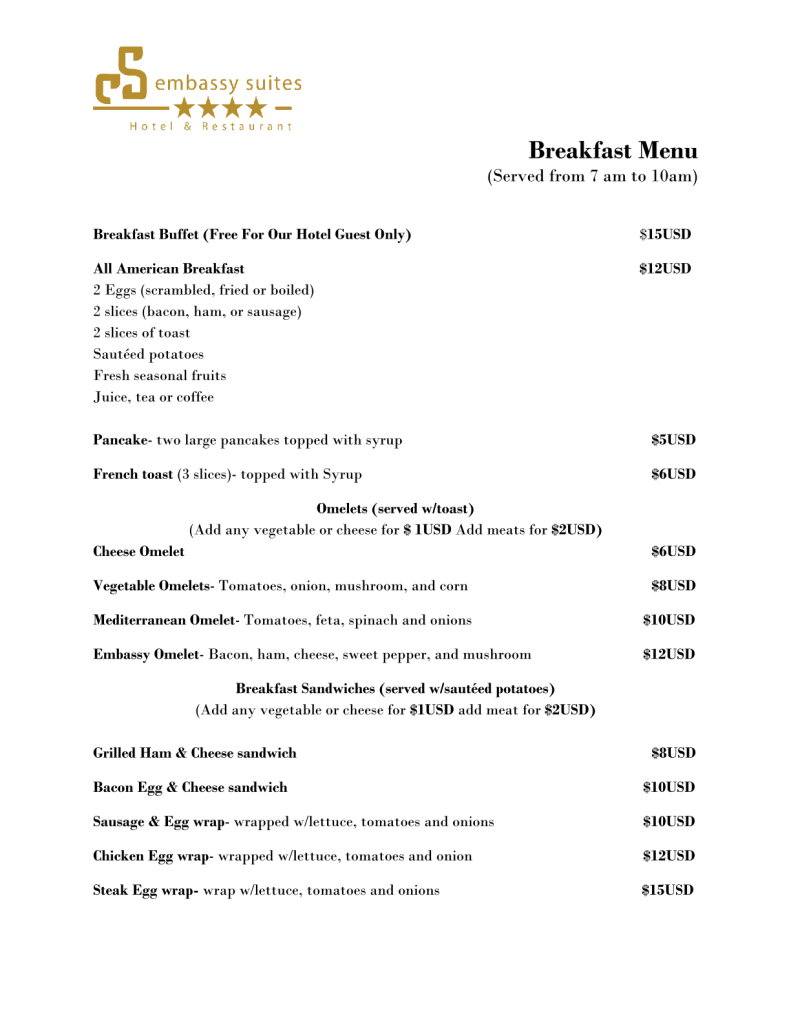 Embassy Suites Breakfast Menu - Hours, Prices, Buffet Items, Nutrition Information, Options