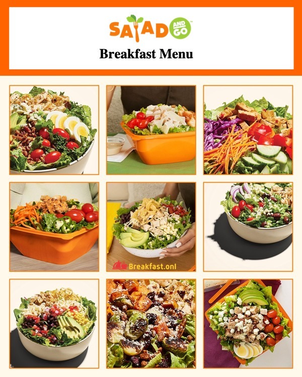 Salad and Go Breakfast Menu with Price List - Deals, Hours, Combos, Sandwich, Calories, Nutrition